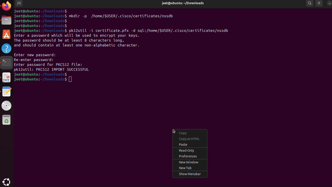 Verify Certificate Screenshot